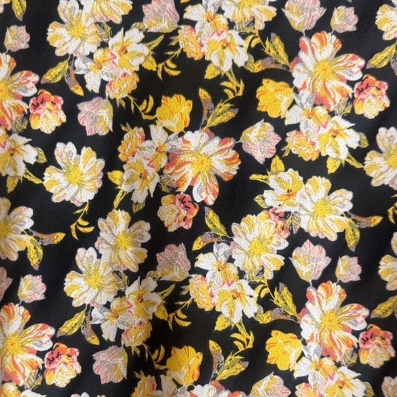 DownEast Black and Yellow Floral Long Sleeve Dress - Picture 3 of 4